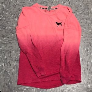 PINK long sleeve ombré t shirt